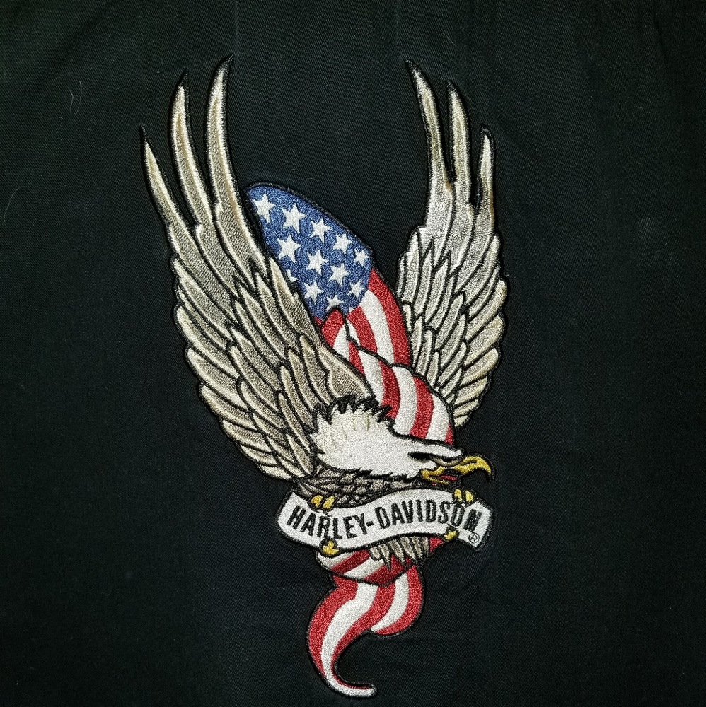 VTG Harley Davidson black button down